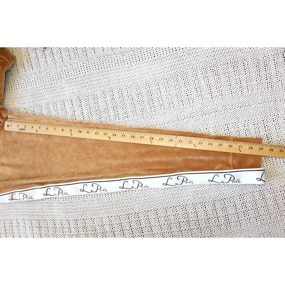 La Perla velvet Camel women's Pants Logo Trim side Jogger Size 38/M Cotton - Picture 4 of 13